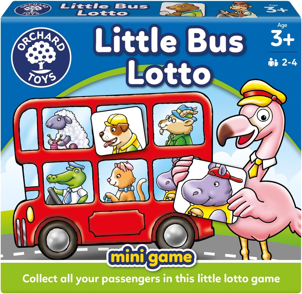 Orchard Toys Little Bus Lotto Mini Game, Small and Compact, Travel Game, Educational Game Toy, Fun Memory Game For Ages 3+ years