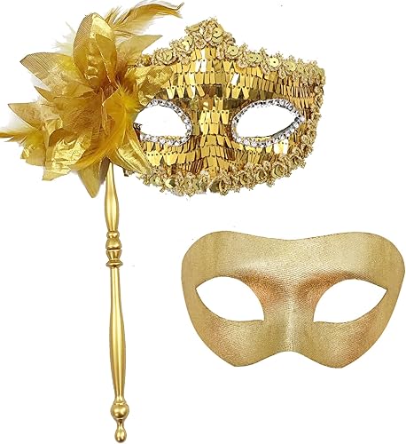 Máscara veneciana de Halloween para parejas, máscara de mascarada de Mardi Gras, máscara de baile de máscaras para adultos