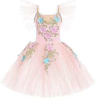 Ballet Leotards for Girl Maxi Tulle Tutu Toddler Floral Lace Ballet Dress Ballerina Halloween Christmas Dance Outfits - Buy now