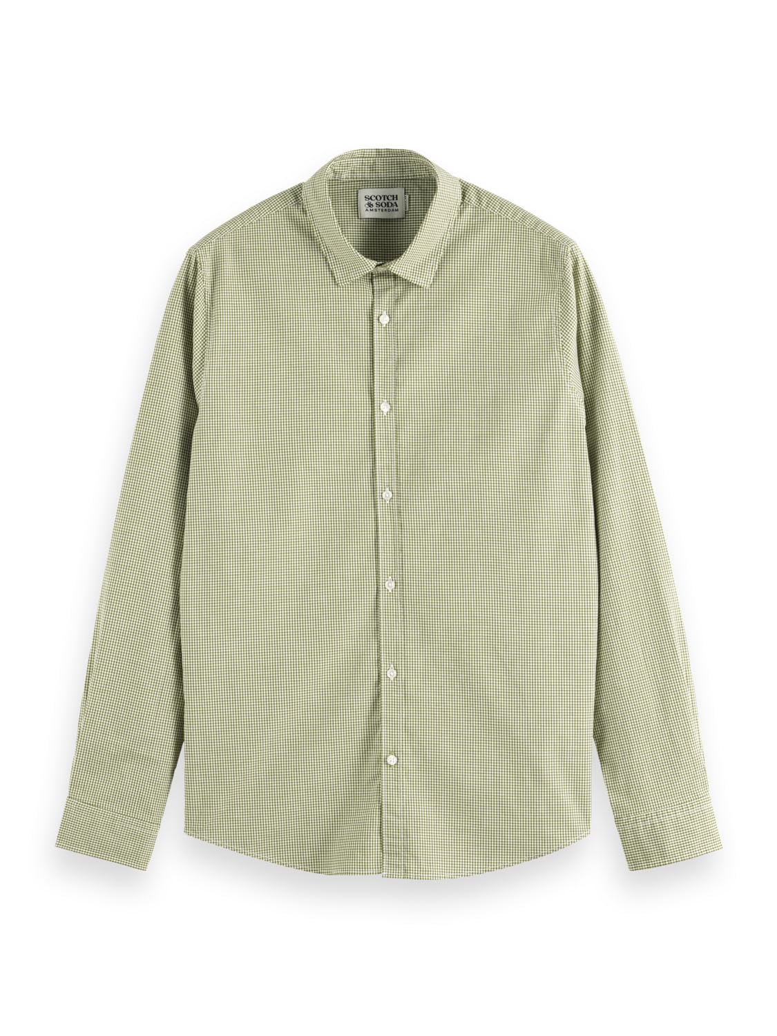 Scotch & Soda Men's Seasonal Essentials Poplin Shirt, Green Check 6481, S
