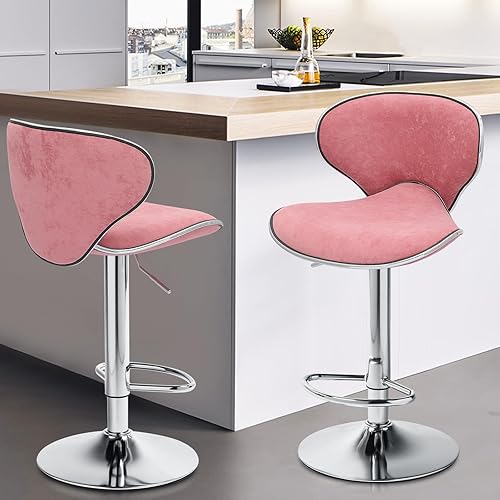 Miniatura 27 de Magshion Juego de 4 taburetes de bar giratorios ajustables de piel sintética para mostrador de comedor Negro -,Marrón,Canela/Escapada