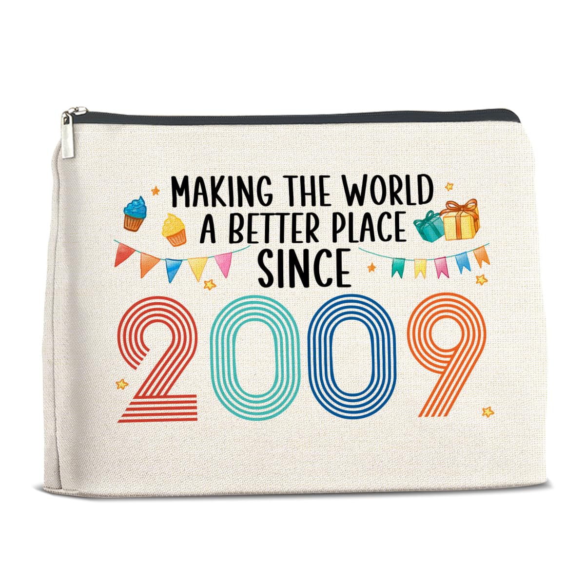 YeleY 16th Birthday Gifts for Her, Sweet Gifts for Her Makeup Bag, 2009 16th Birthday Gifts for Daughter, Sister, Niece, Friend, Cosmetic Bag for Valentine's day, Christmas