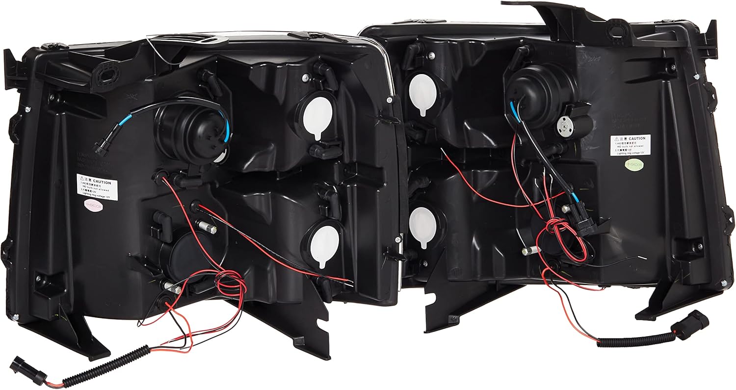 Spyder 5009494 Chevy Silverado 1500 07-13 2500HD/3500HD 07-14 Projector Headlights - LED Halo - LED ( Replaceable LEDs ) - Black - High H1 (Included) - Low H1 (Included)