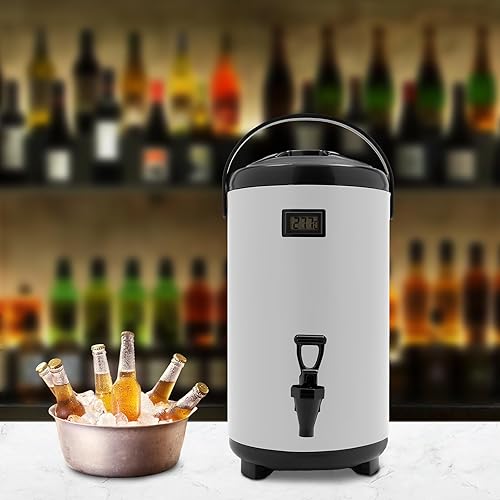 Miniatura 2 de Dispensador de bebidas calientes, dispensador de bebidas con aislamiento de acero inoxidable de 12 L, dispensador de bebidas frías y calientes con