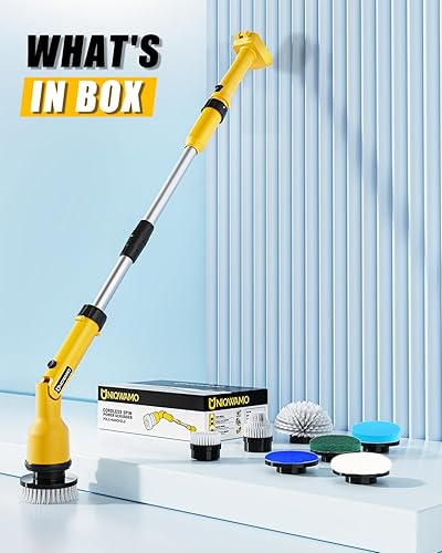 Miniatura 8 de Limpiador eléctrico giratorio compatible con batería DeWalt de 20 V (batería no incluida), depurador a batería de 1000 RPM con brazo de extensión