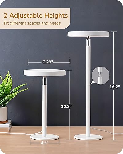Miniatura 8 de EDISHINE Lámpara de mesa LED con 2 alturas ajustables, 5%-100% regulable y 3 temperaturas de color, control táctil, lámpara de escritorio moderna