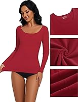 Vista 3 de YYA Camisas básicas de manga larga de 3 piezas para mujer, térmicas, cálidas, cuello redondo, elásticas, ajustadas, camiseta de capa S-XL