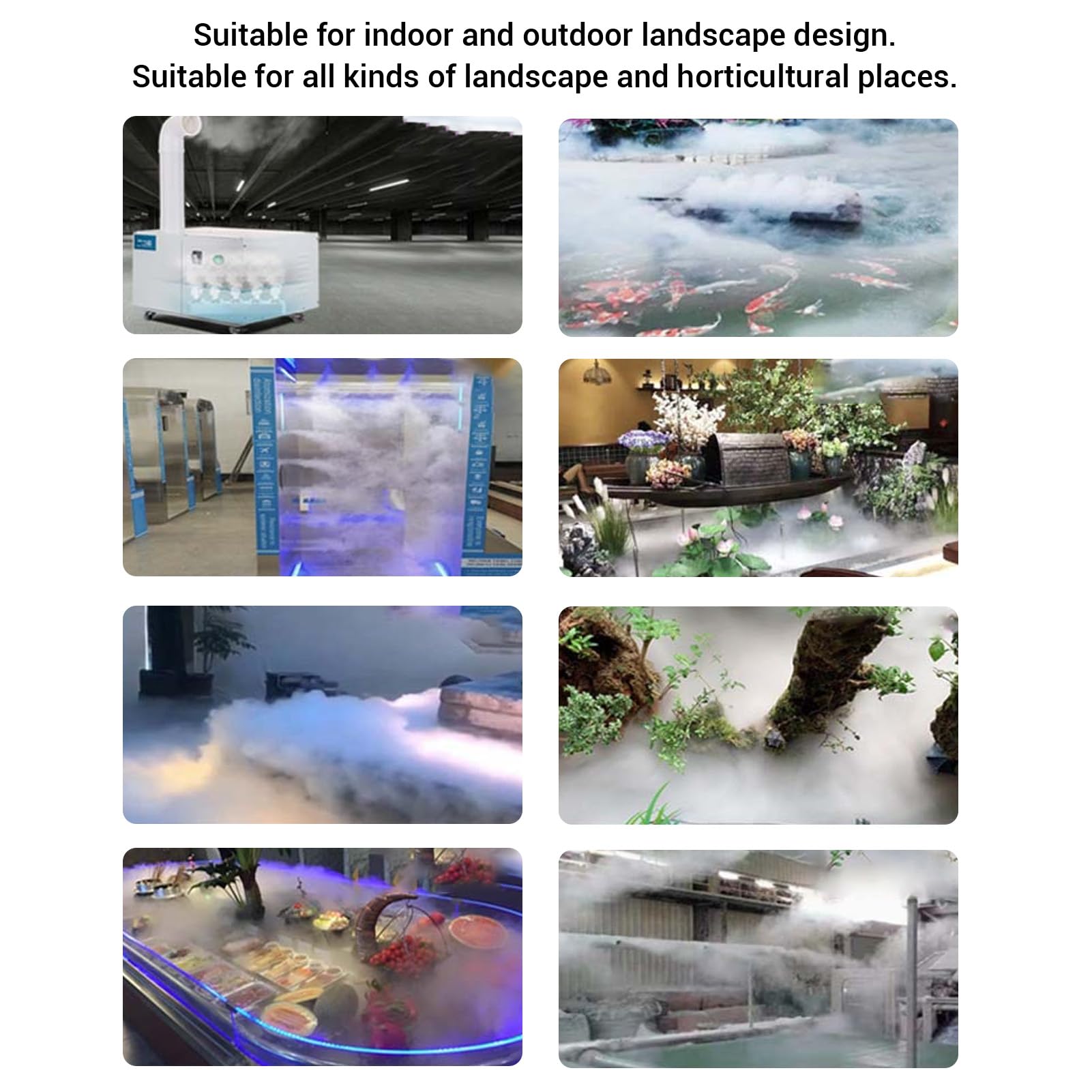 FTVOGUE 12 Cabezas Ultrasónica Fabricante de Niebla de Niebla Ultrasónica con Float 400W Impermeable Suministro de Alimentación de Invernadero de Invernadero para Estanque