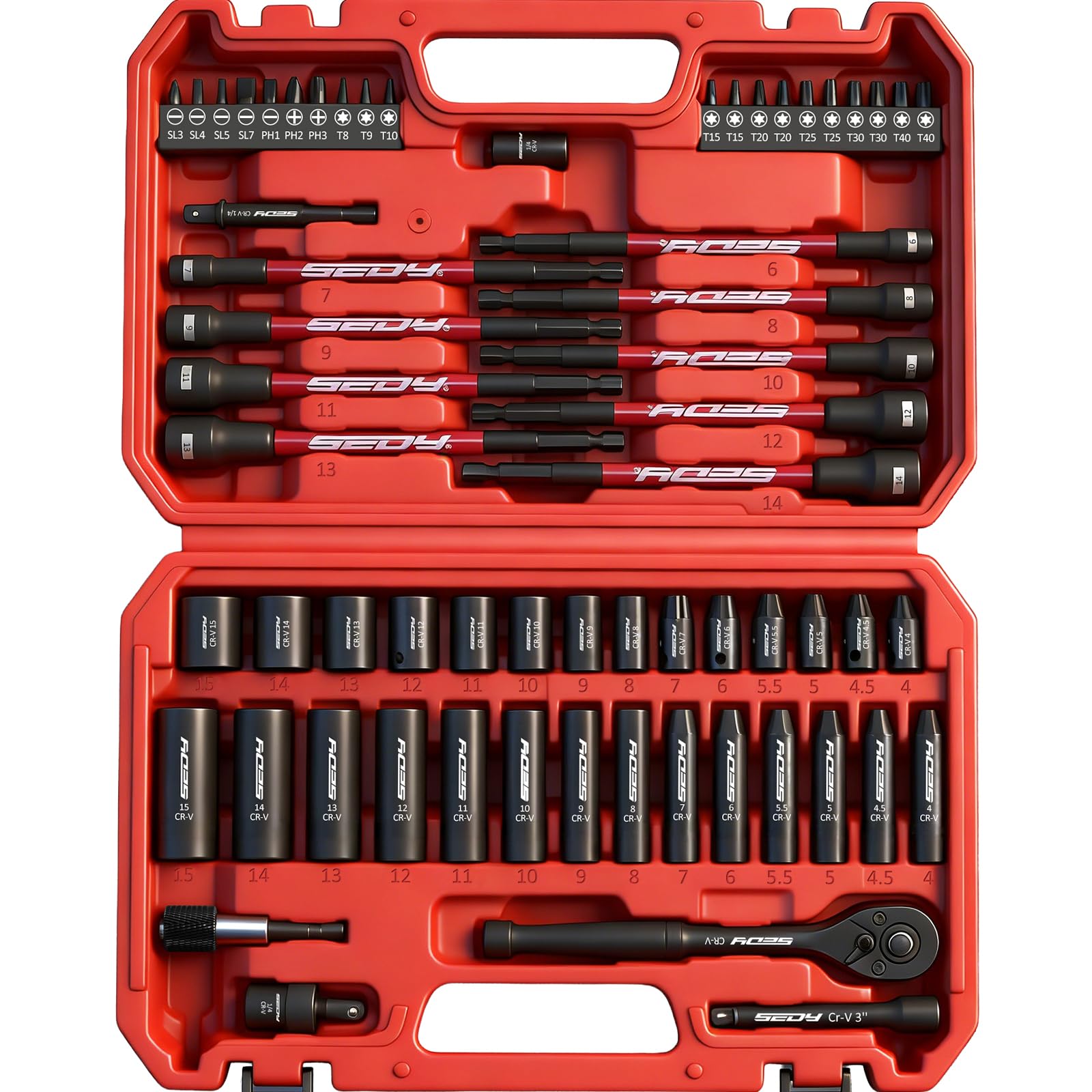 Magnetic Nut Driver Set - 12 Piece Impact Kit -9