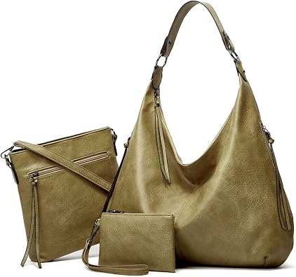 Pahajim Hobo Bags for Women Pu Soft Leather Handbag Shoulder Bags Women Handbag and Purse Set Large Tote Bag Crossbody Bag for Work Shopping PartyBrown