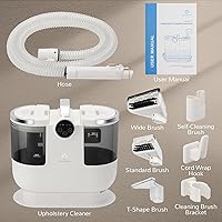 Vista 8 de Airthereal - Limpiador portátil de manchas para tapicería, máquina de limpieza de alfombras con calentamiento instantáneo, máquina de champú