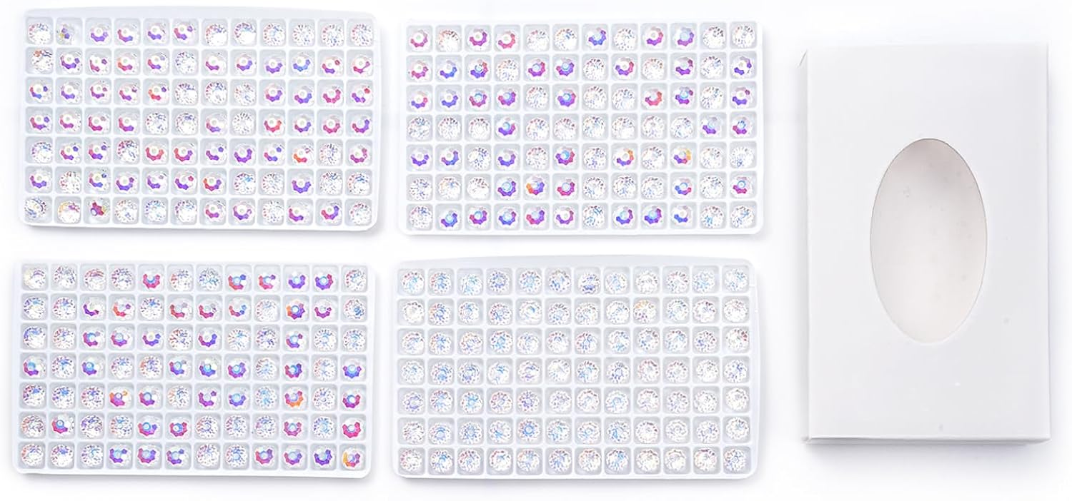 336 pcs 8mm 68 Faceted Sparkly Crystal Rondelle Beads Bulk AB Clear Glass Bead Set for DIY Jewelry Bracelet Necklace Earring Making Crafts Kit (Flash White) - Image 3