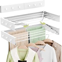 Foldable Wall-Mounted Clothes Drying Rack, 31.5 Inches, Holds up to 60 lbs