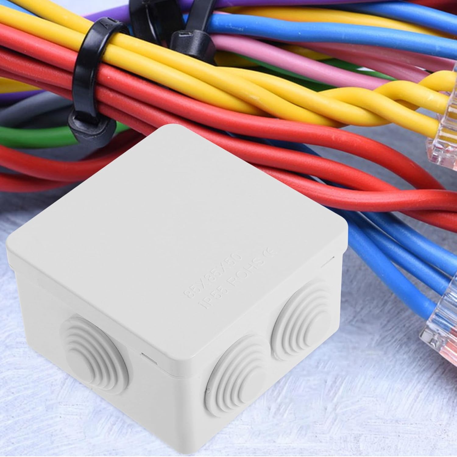 Artibetter 10pcs Electrical Junction Box with Rubber Plug ABS Outdoor Indoor Cable Sealing Enclosure for Security Cameras and Power Supply Easy to Install Weatherproof Enclosure