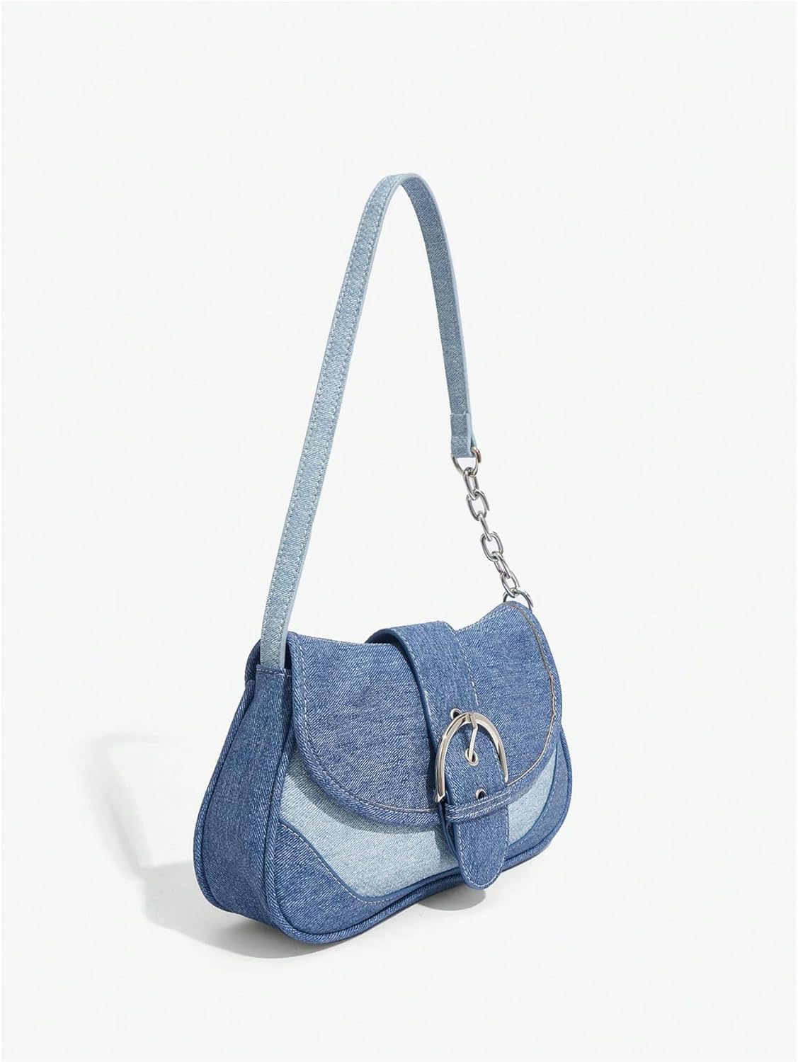 Verdusa Women's Flap Shoulder Bags Denim Handbags Underarm Satchel Handbag - Image 4