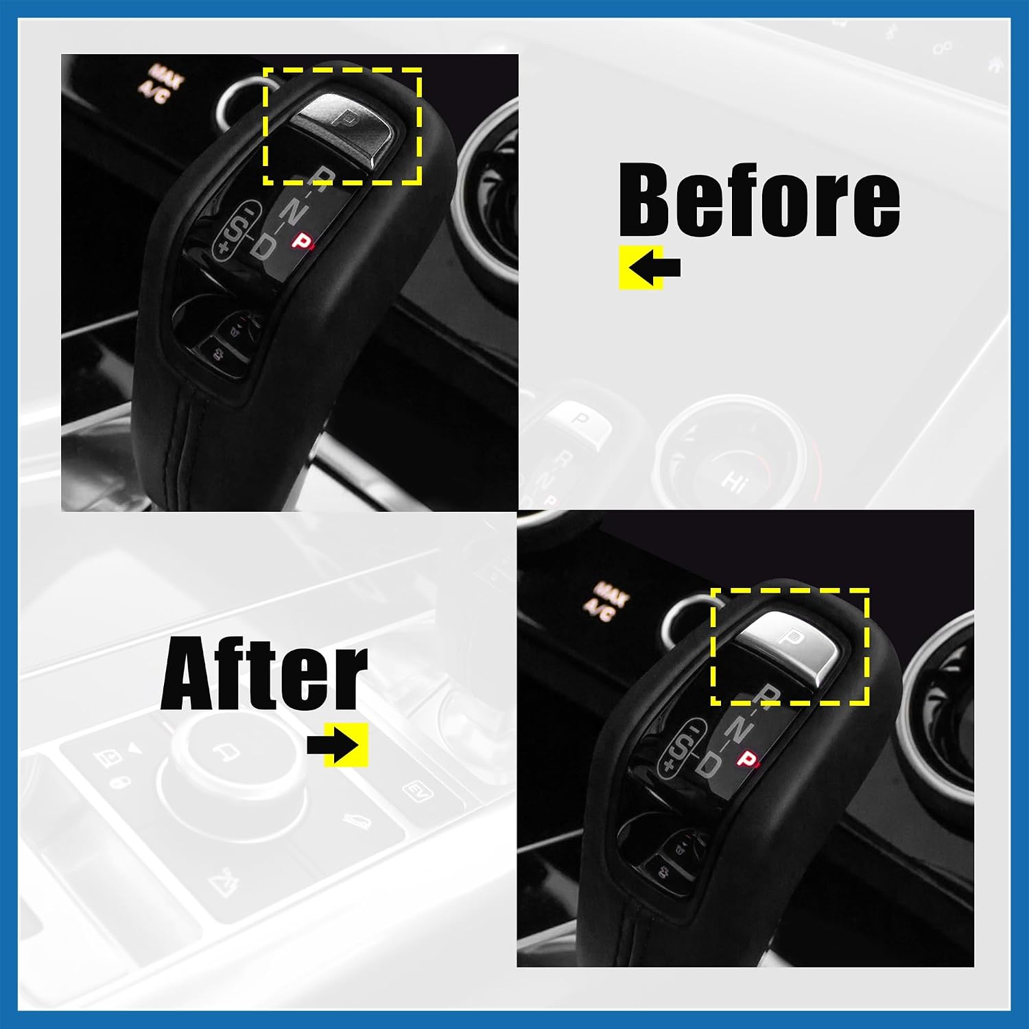 Gear Shift Button Cover Gear Shift Knob Lever Parking Button Trim Cover Replacement LR086213 for Land Rover Range Sport 2014+ Gray Item Replacement