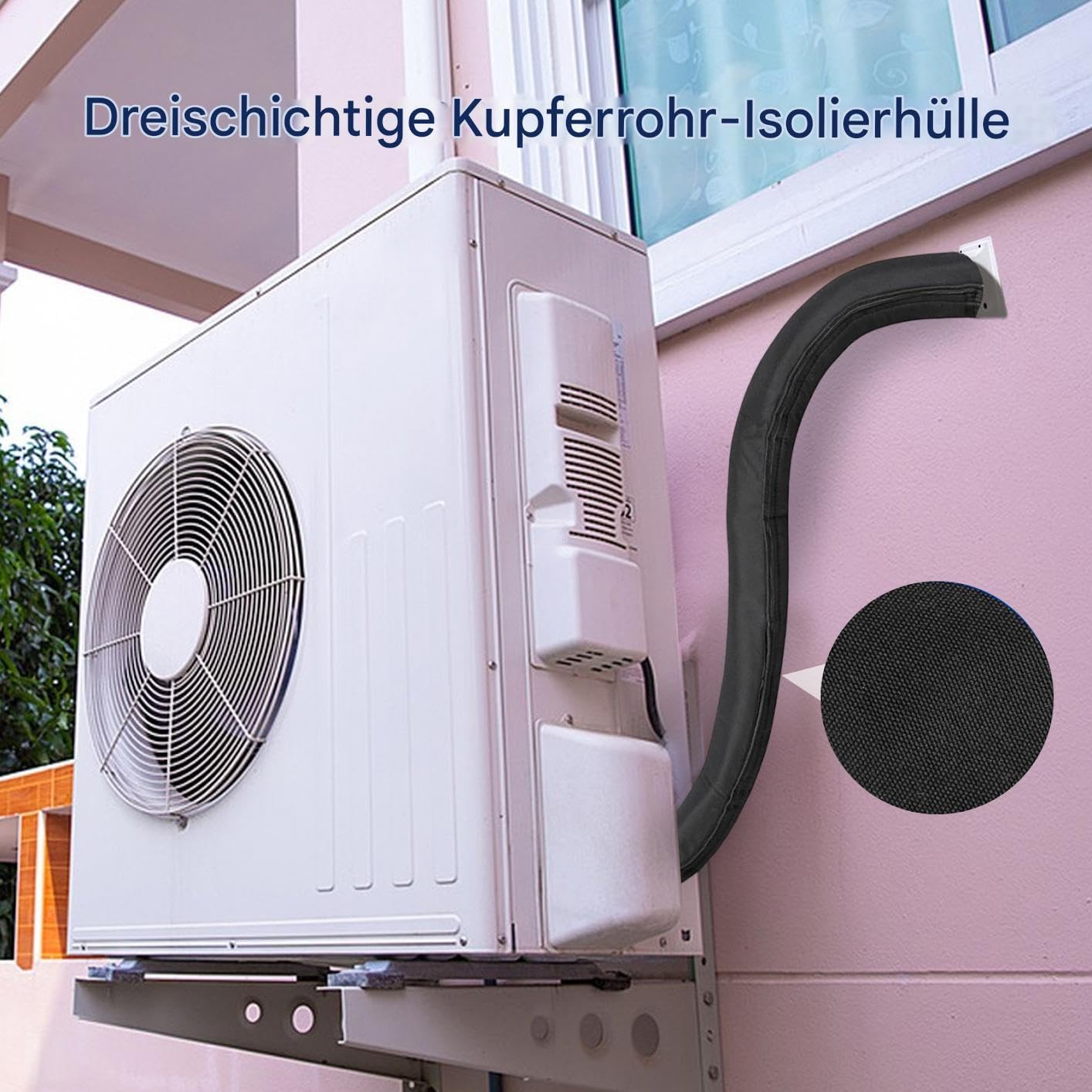 3-lagige HVAC-Kupferrohr-Isolierabdeckung, 183 x 25 cm, wasserdicht, UV-Schutz, AC-Rohr-Isolierabdeckungen, Umhüllung für zentrale Klimaanlagen, Mini-Splits