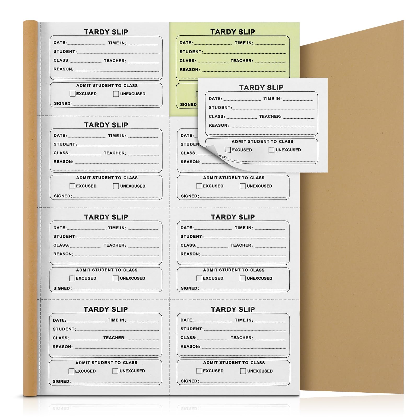Carnet de notes autocopiant sans carbone 8,9 x 11,9 cm avec feuillets détachables faciles