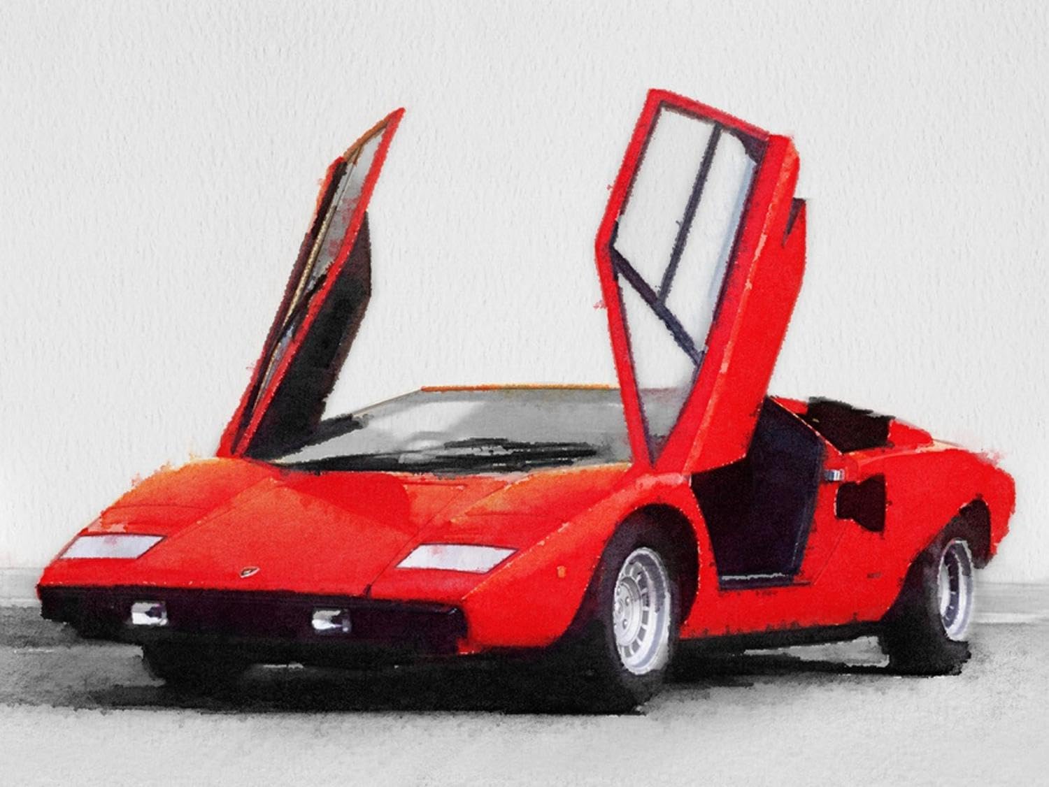 Amazon.com: ART.COM Wall Art Print 1974 Lamborghini Countach Open