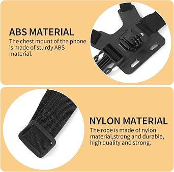 Mobile Phone Chest Adjustable Strap Mount GoPro Chests, Cell Phone Clips Harness Holder Bracket for GoPro Hero 2018/7/6/5/4/3, Session, Action Camera Chest Strap Holder