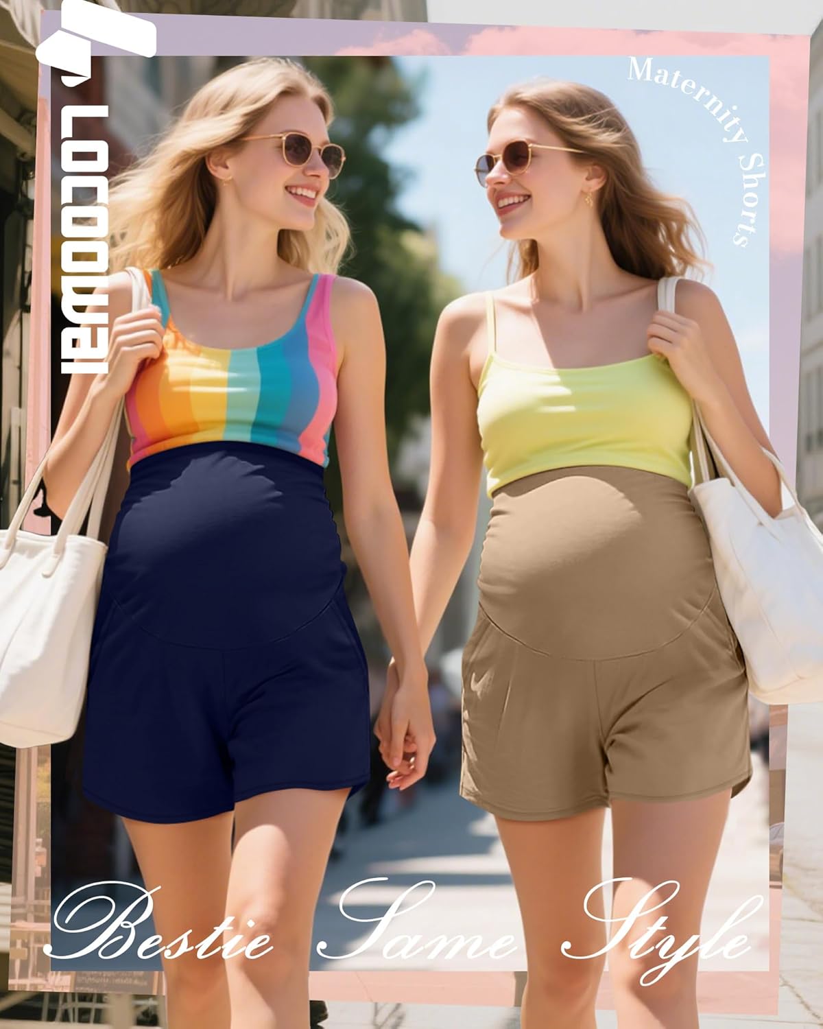 3 Pack Women's Maternity Biker Shorts Pregnancy Shorts Pocket High Waisted Over Belly Running Athletic Bottom - Image 5