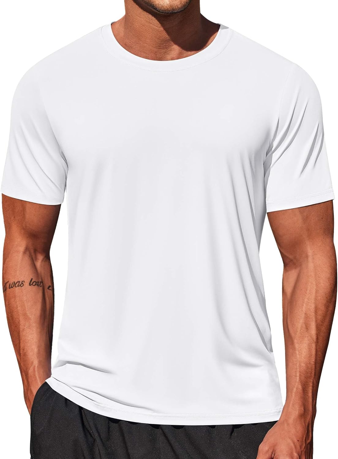 COOFANDY Men's Swim Shirt Short Sleeve UPF 50+ Sun Shirt Rash Guard T-Shirts Quick Dry Beach Shirts Breathable