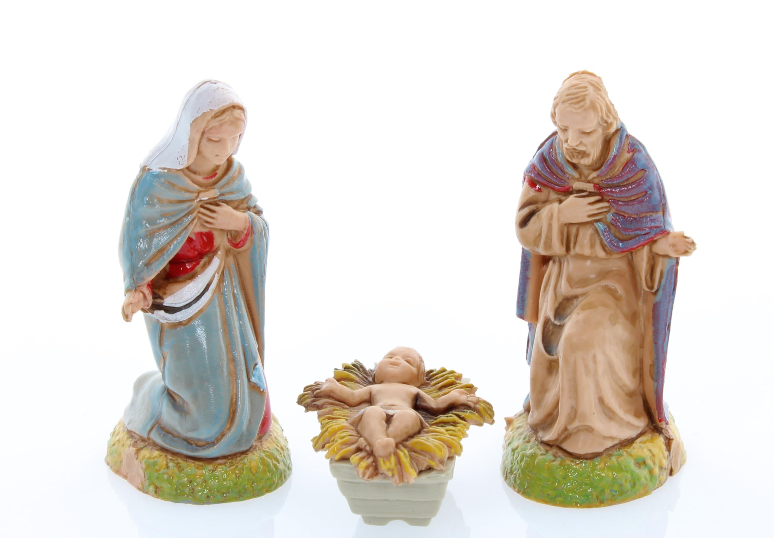 Moranduzzo Natividad 3 Pastores para Belén de 6 Cm Escala 1:32 - Figuras de Belén Indestructibles - Estilo 700', Pintura Acabada a Mano, Producto Oficial, Escultor M. Landi