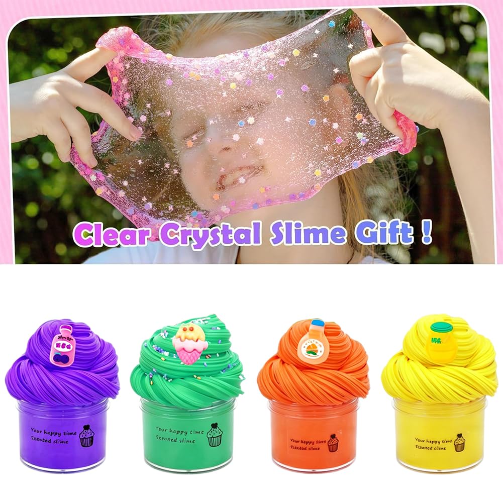 10 Pack Fluffy Cloud Slime Kit, with Summer Ice Cream Donuts Cake, Scented DIY Butter Slime Supplies - Image 4