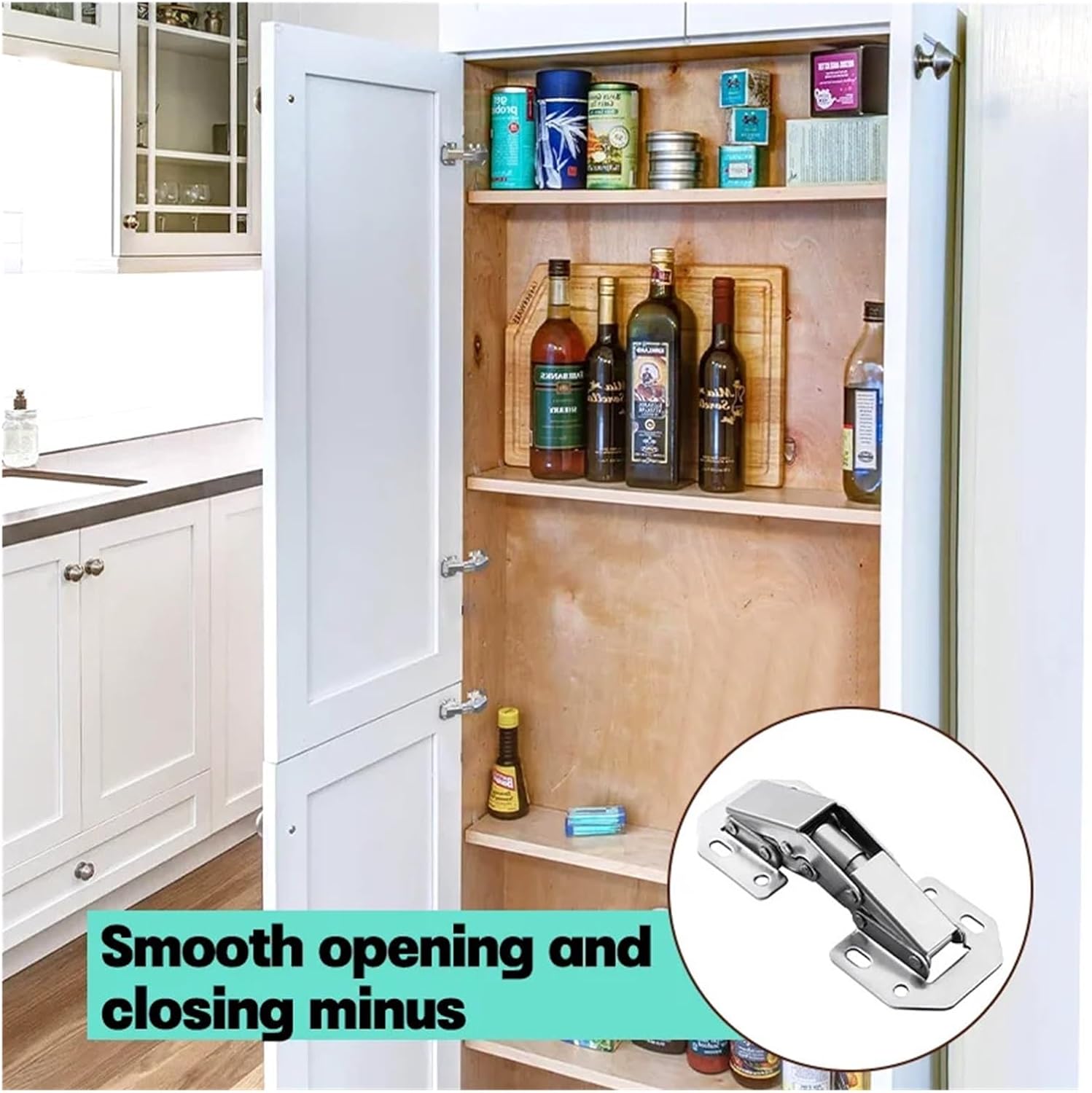 Frame Concealed Cabinet Door Hinge 2/20pcs No-Drilling HoleHydraulic Buffer Hinge Kitchen Cupboard Furniture Hardware(4PCS)