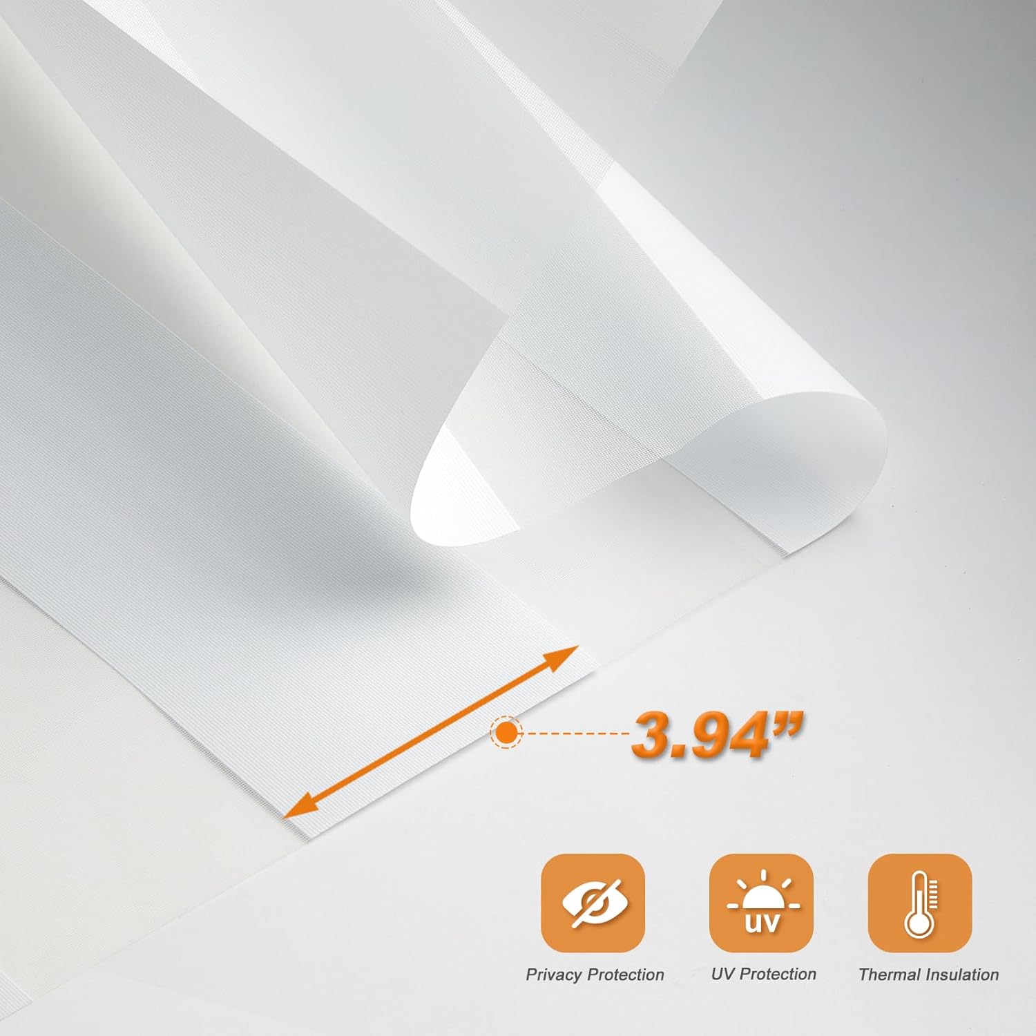 Persilux No Drill No Tool Custom Size Zebra Blind Dual Layer Privacy for Day and Night Window Blinds Light Filtering Cordless Windows Shades for Windows,Easy to Install Thermal Insulated Blinds,White