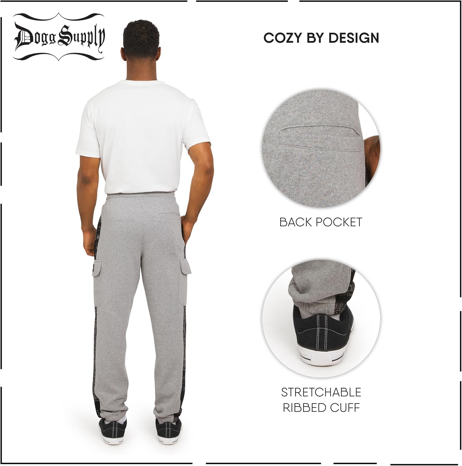 Men's Regular Fit Midweight Plush Fleece Lined Cargo Jogger Sweatpants (S-2XL) - Image 4