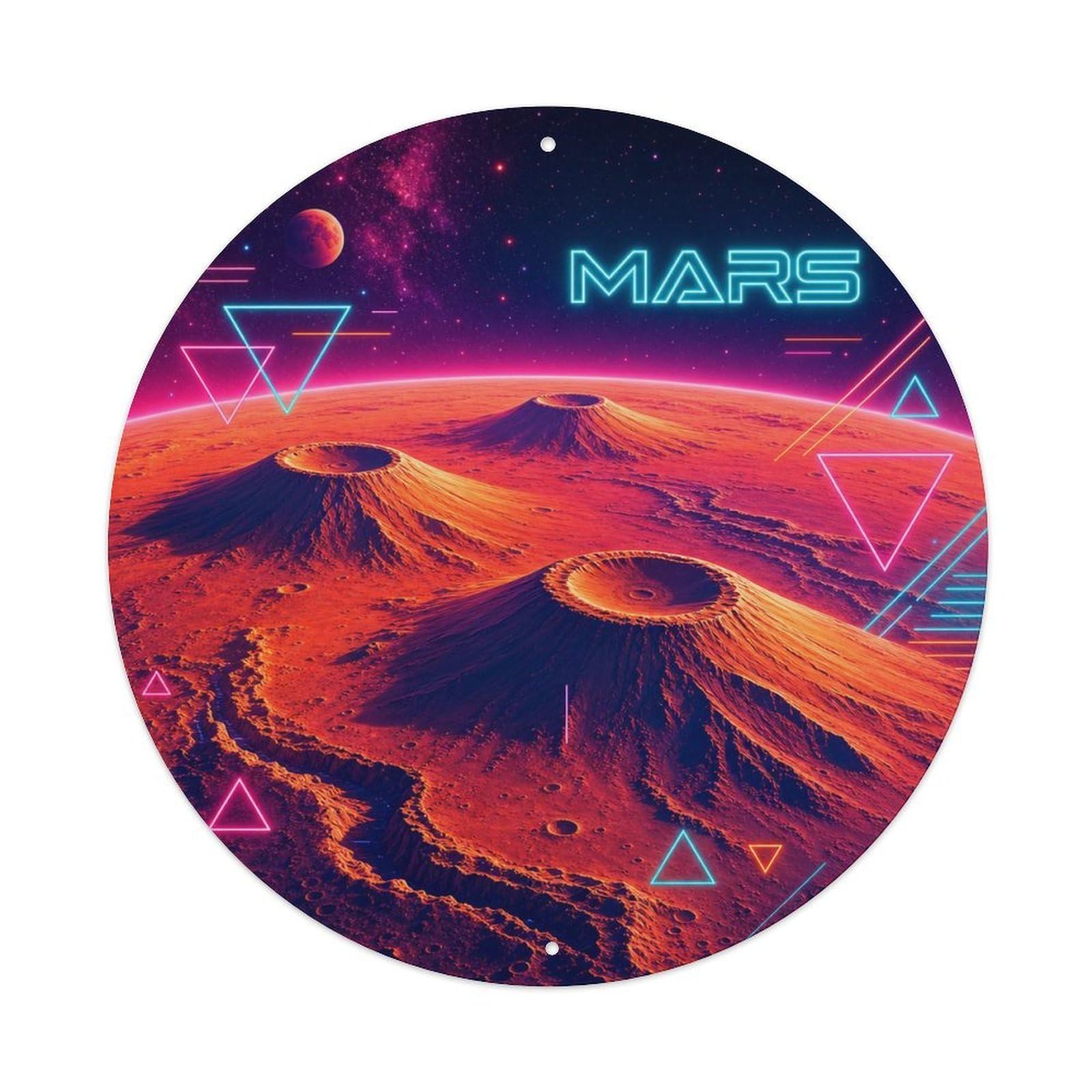 Solar System Mars Rust Planet Deep Space Astronomy Metal Tin Sign
