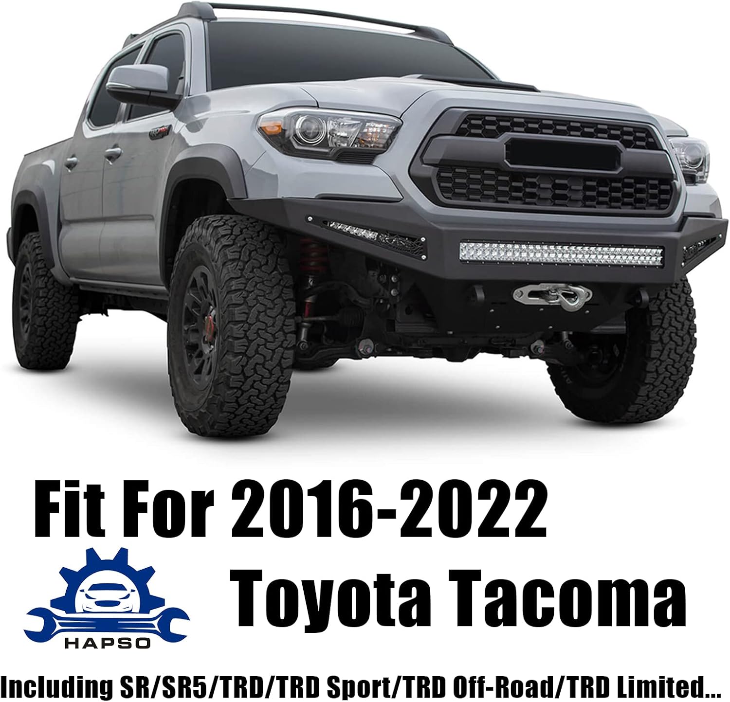 Front Bumper Grille Hood Grill Fit For 2016-2022 Toyota Tacoma Front Hollow Grille With Accessories Matte Black