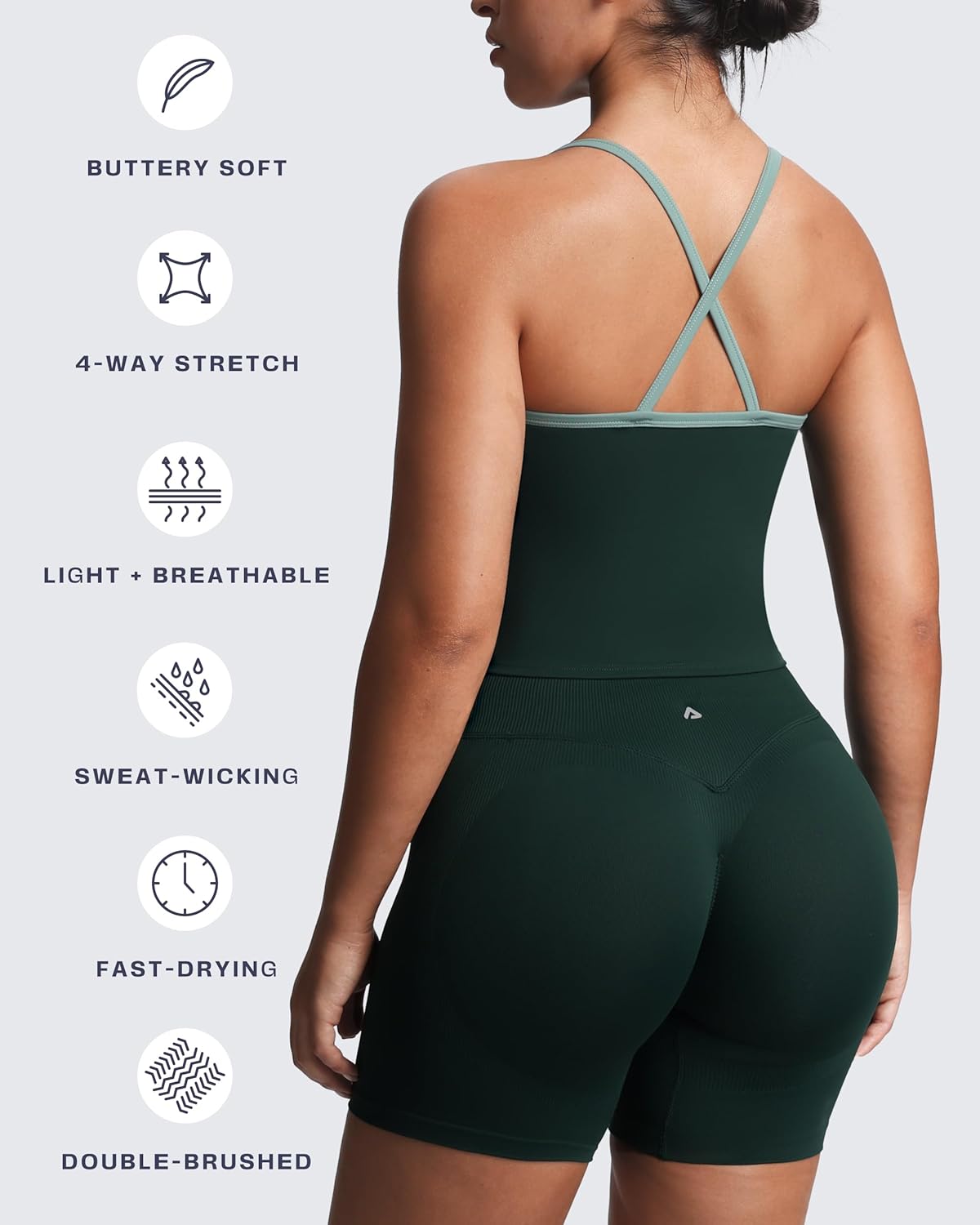 Aoxjox Women's Workout Sleeveless Color Block Lexi Tank Tops Contrasting Strap Cross Back Yoga Curve Longline Crop Top - Image 6