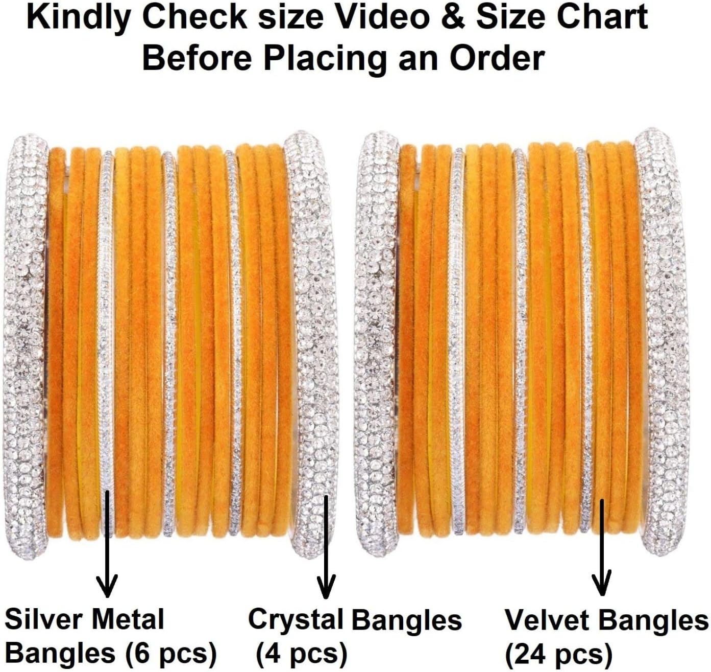 Efulgenz Indian Wedding Bangles Set Crystal CZ Rhinestone Velvet Bridal Bangle Set Bracelet Fashion Jewelry For Women - Image 5