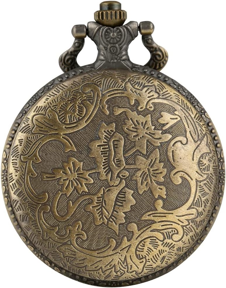 LIUZH Retro Antique 3D Scorpion Bronze Quartz Pocket Watch Pendant Necklace Watch Fob Chain Jewelry Clock Gift : Clothing, Shoes & Jewelry