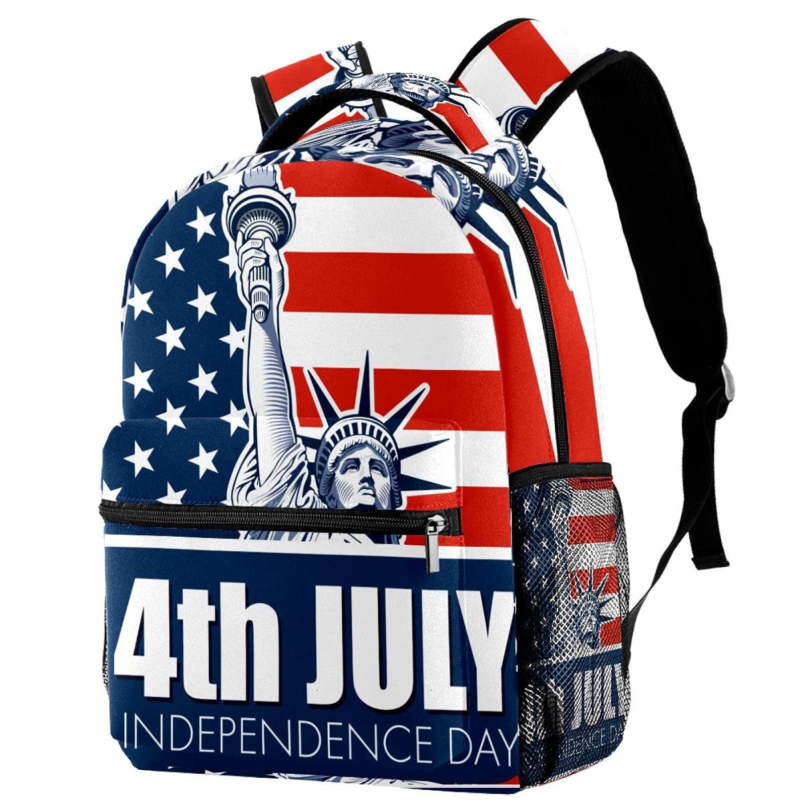 Sac à dos décontracté au motif vagues géométriques multicolore unique - 7