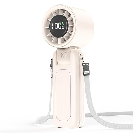 4 in 1 Portable Handheld Turbo Fan, 9000RPM High-Speed Mini, 180° Foldable, 1-100 Speeds, Up to 15H Use, 5000mAh Battery, Powerful Personal Cooling, Hand Held Fan for Travel, Indoor & Outdoor