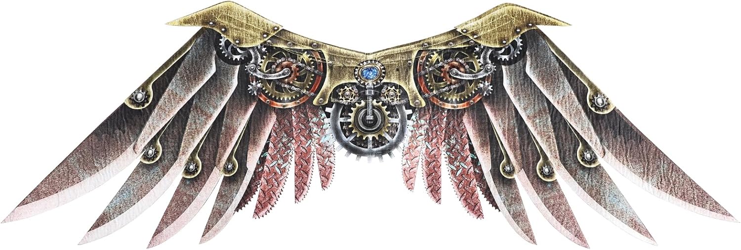 whitefeather 3D Angel Wings-Non-Woven Fabric-with Elastic Straps for Halloween Party Mardi Gras Cosplay Accessory Punk 3.9ft