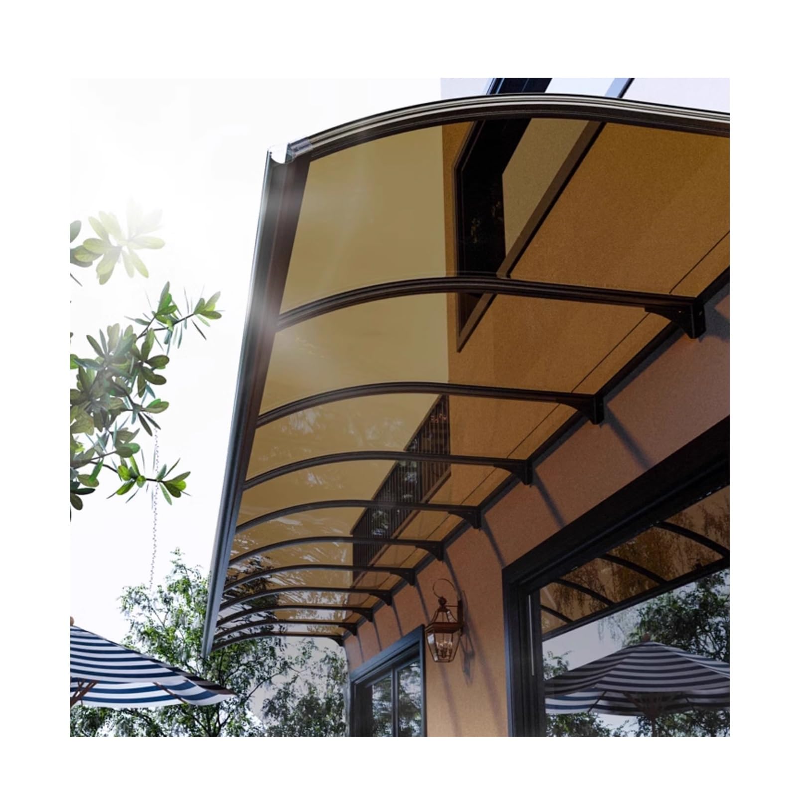 SHINGJING Markise for die Veranda vorne und hinten, Moderne transparente Abdeckung aus Polycarbonat,Sonnenschutz mit UV-Schutz vor Regen und Schnee, (90x140cm/35.4x55.1in) Baumarkt
