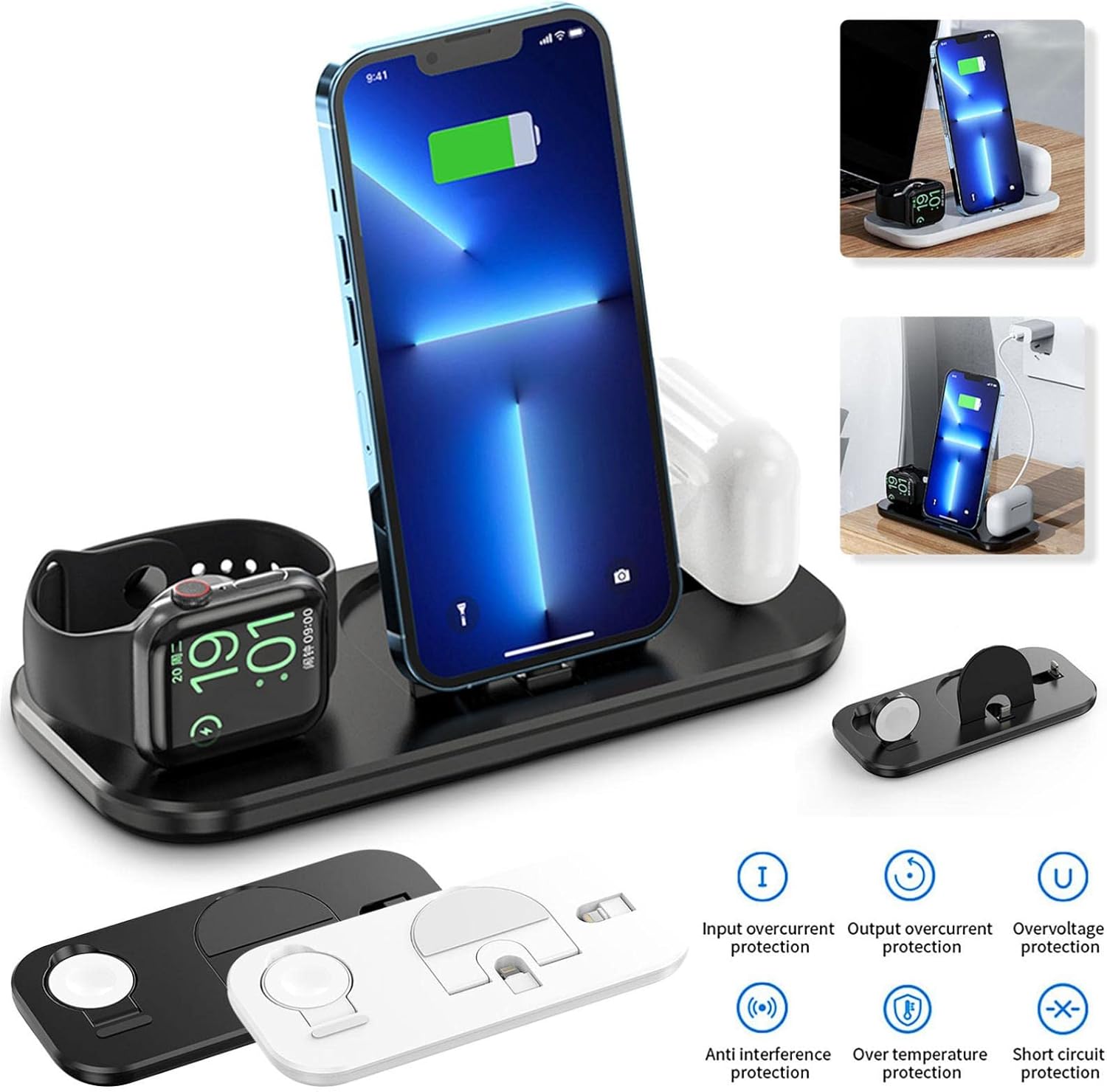 new upgrade 3 in1 wireless charger stand minimalist fast magnetic wireless charger pad station dock for multiple devices 15w wireless charger stand co