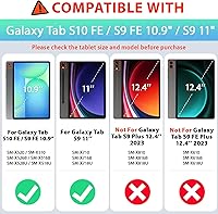 Vista 2 de SEYMAC Funda para Samsung Galaxy Tab S10 FE/ S9 FE 5G 10.9"/ S9 5G 11", funda protectora a prueba de golpes con protector de pantalla, soporte