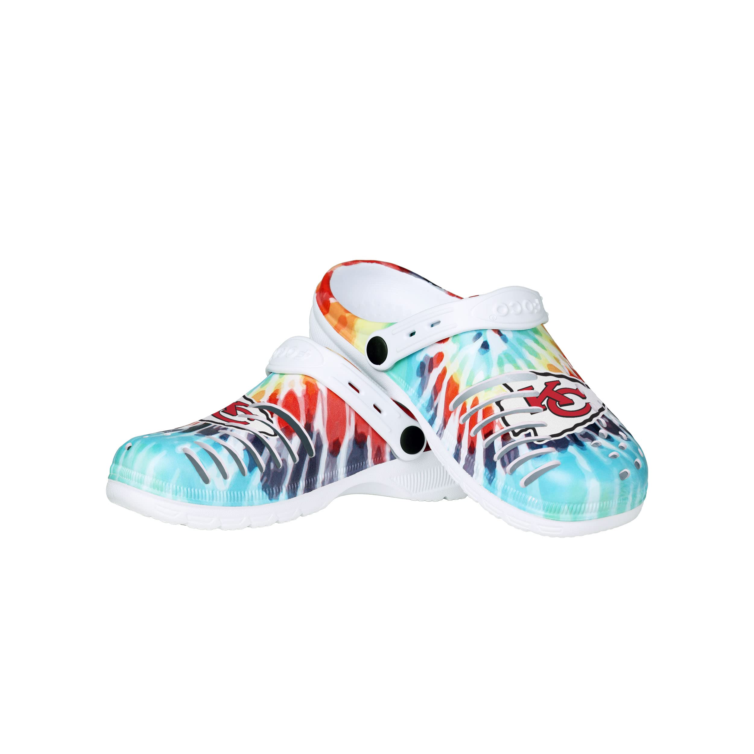 FOCO NFL Womens NFL Team Logo Tie-dye Garden Water Sandals Shoes Slipper Clogs with Strap