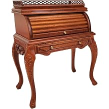 Dolls House Roll Top Desk Victorian Bureau Walnut Platinum Study Furniture 112