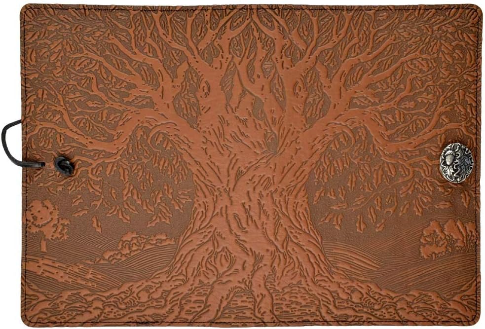 Modern Artisans American Made Tree of Life Embossed Leather A5 Writing Journal, 6 x 9-inch + Refillable Hardbound Blank Insert