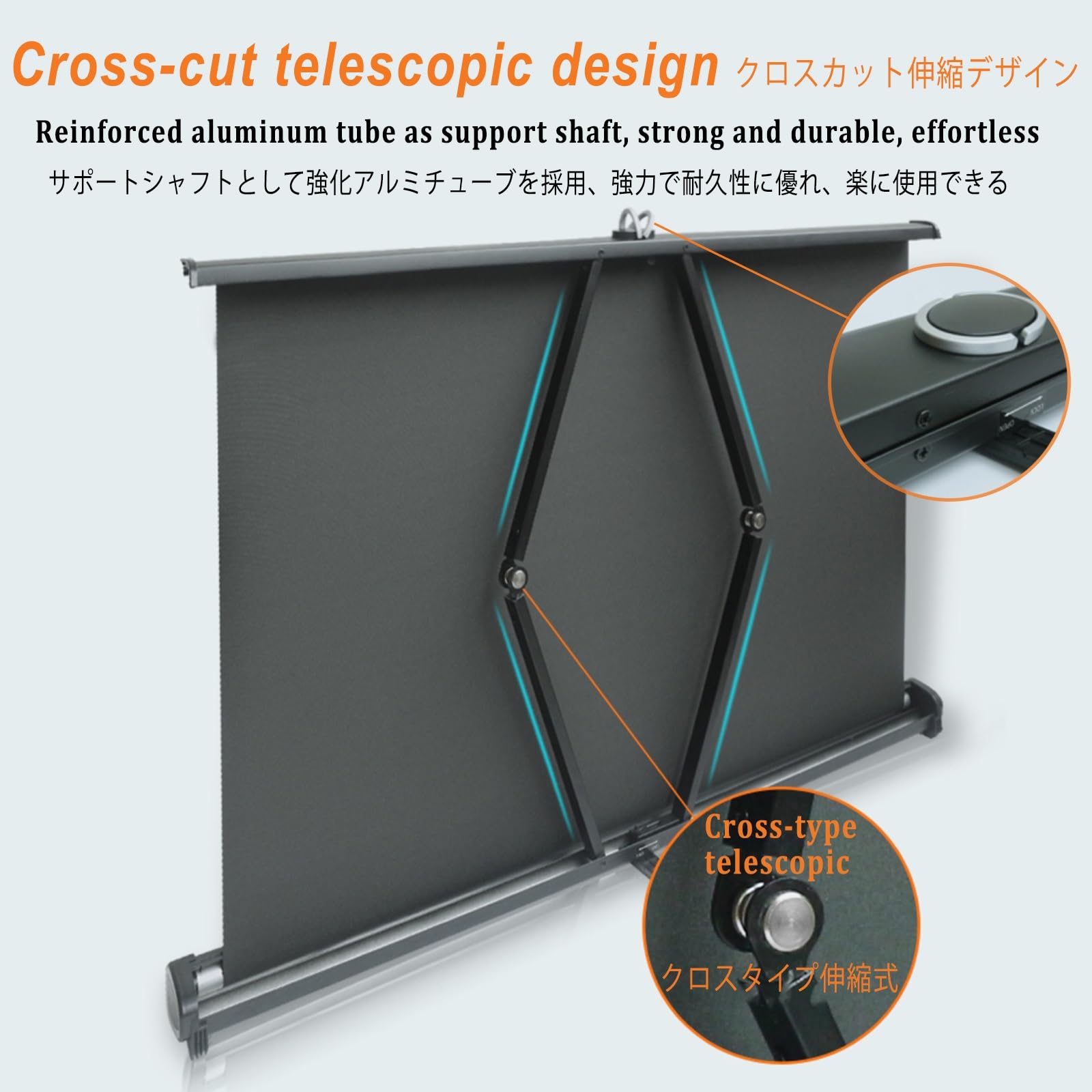 30", 40", 50" Schermo di Proiezione, Schermo di Proiezione da Tavolo Formato 16:9/4:3, Telo da Proiezione Interno Esterno per Campeggio e Home Theater, Comodo e Leggero, Ad alto Contrasto(4:3,40")