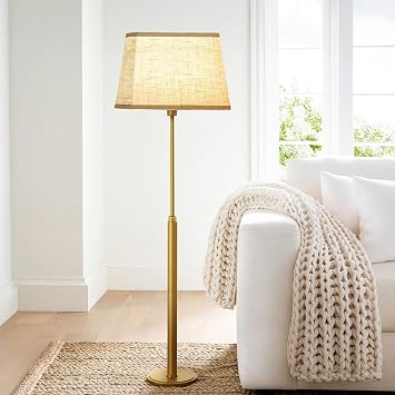 Rectangular Lampshade, Large Beige Lamp Shade, (7 x 12.5) '' x (9 x 15) '' x 9.8 '', Includes 1 Shade Bracket, 2 Adapters, Suitable for Table Lamps and Floor Lamps, Easy Assembly