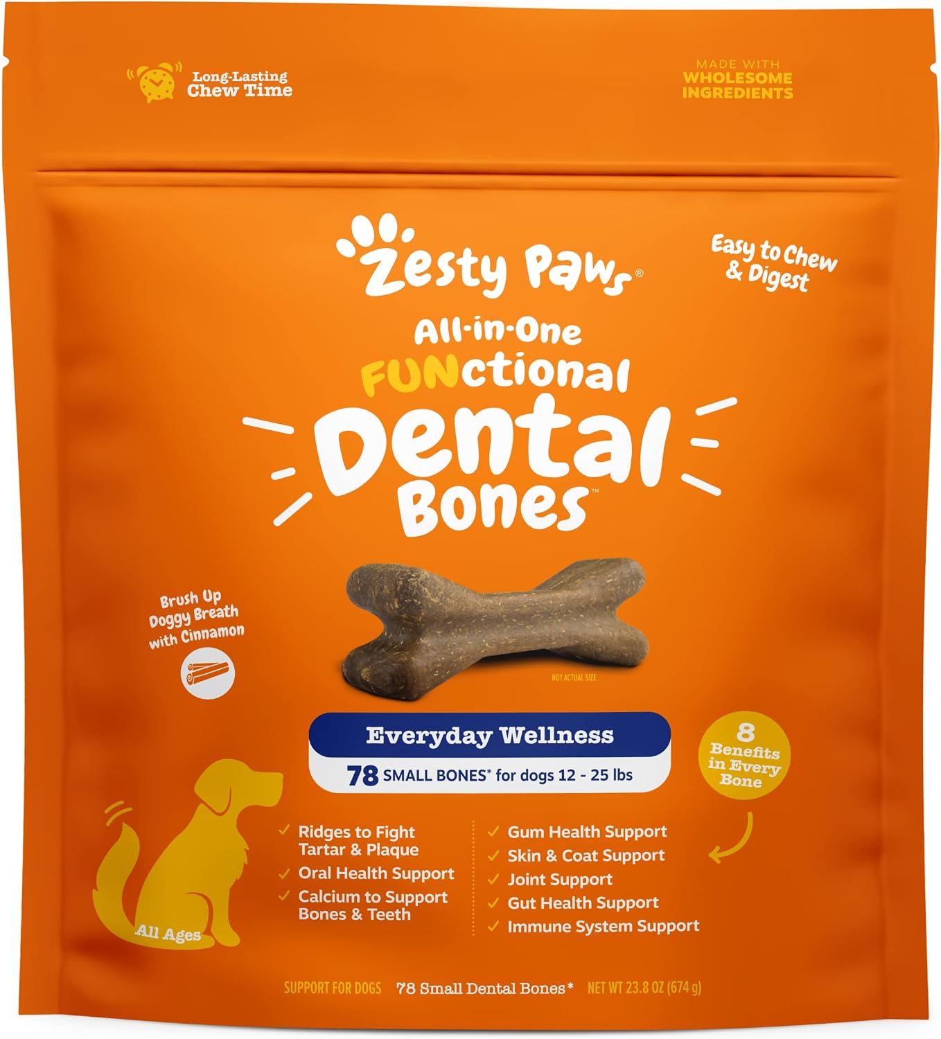 Zesty Paws Dental Bones for Small Dogs Fights Tartar