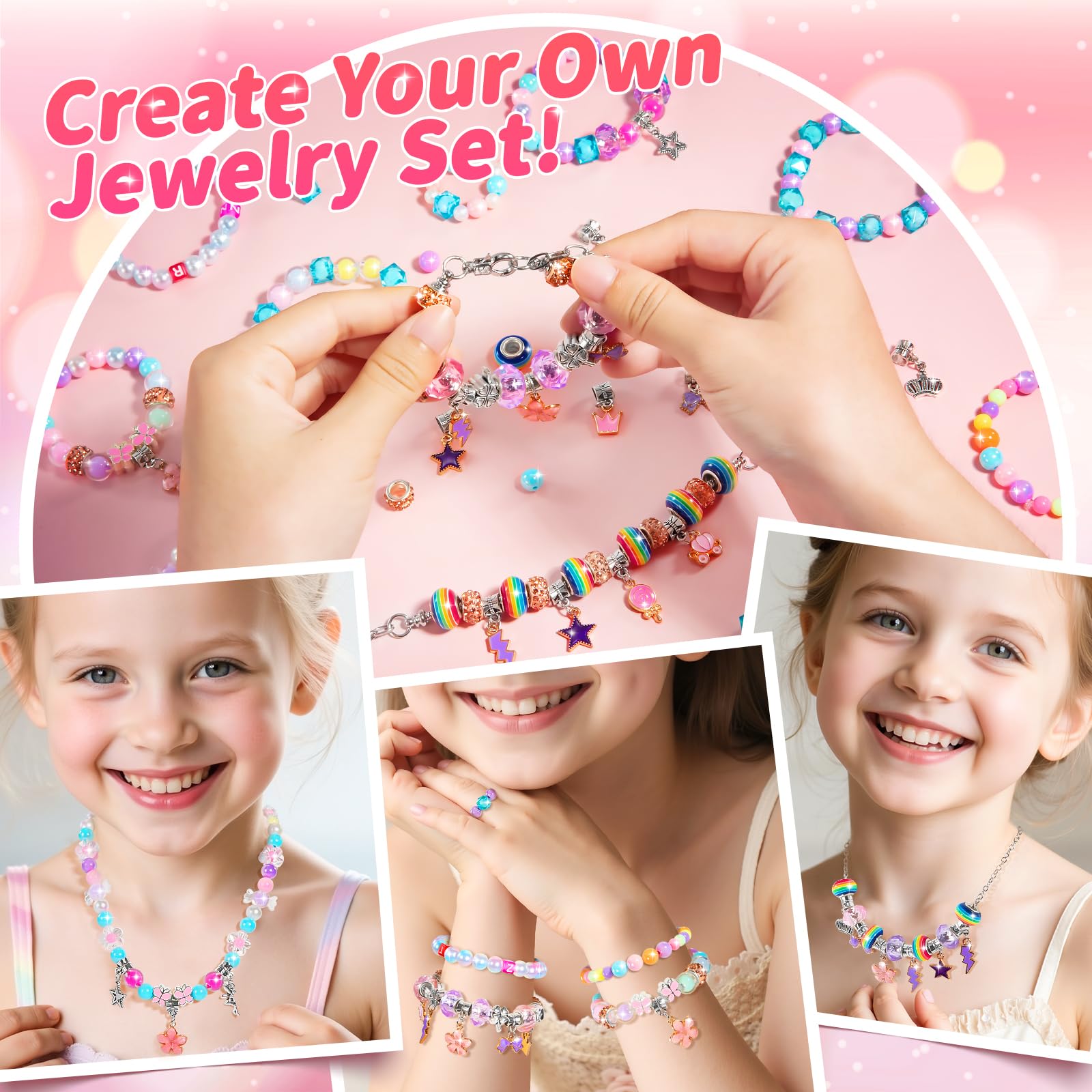 BLmukce Charm Bracelet Making Kit for Girls Ages 8-12, DIY Jewelry Making Kit & Craft Set including Beads - Image 4