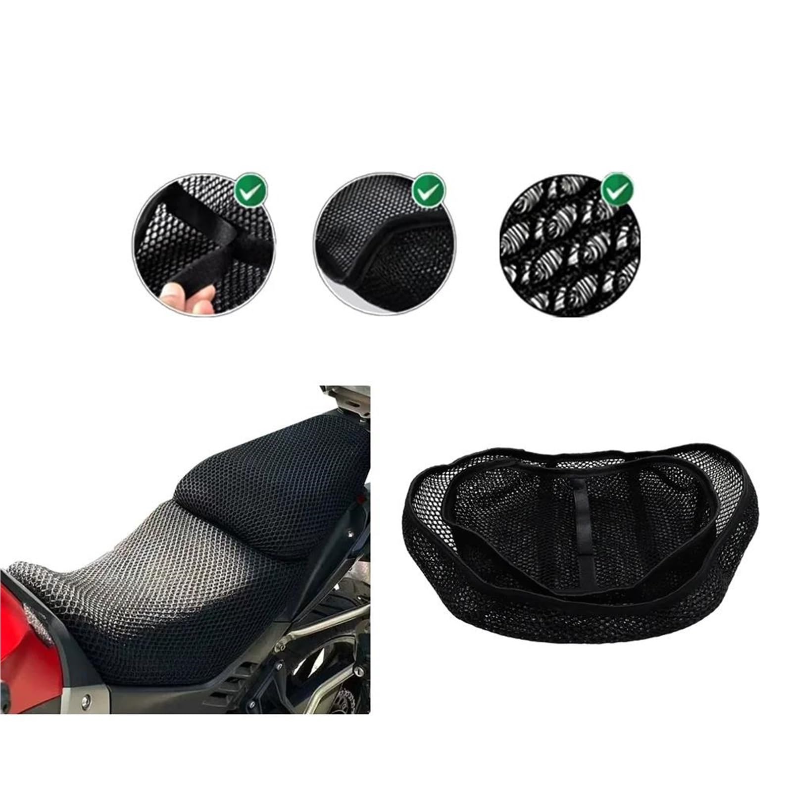 Generico Coprisedile Per Moto Per VOGE 500DS 500 DS coprisella | Cuscino per flusso d'aria traspirante Sella resistente al sole